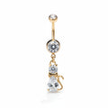 Belly Button Ring – Zircon Cat Navel Piercing | Jewelé