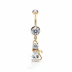 Belly Button Ring – Zircon Cat Navel Piercing | Jewelé