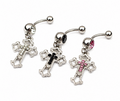 Belly Button Ring – Y2K Rhinestone Cross Navel | Jewelé