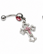 Belly Button Ring – Y2K Rhinestone Cross Navel | Jewelé