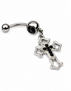 Belly Button Ring – Y2K Rhinestone Cross Navel | Jewelé
