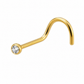 Nose Ring – Gold CZ Screw Nose Piercing | Jewelé