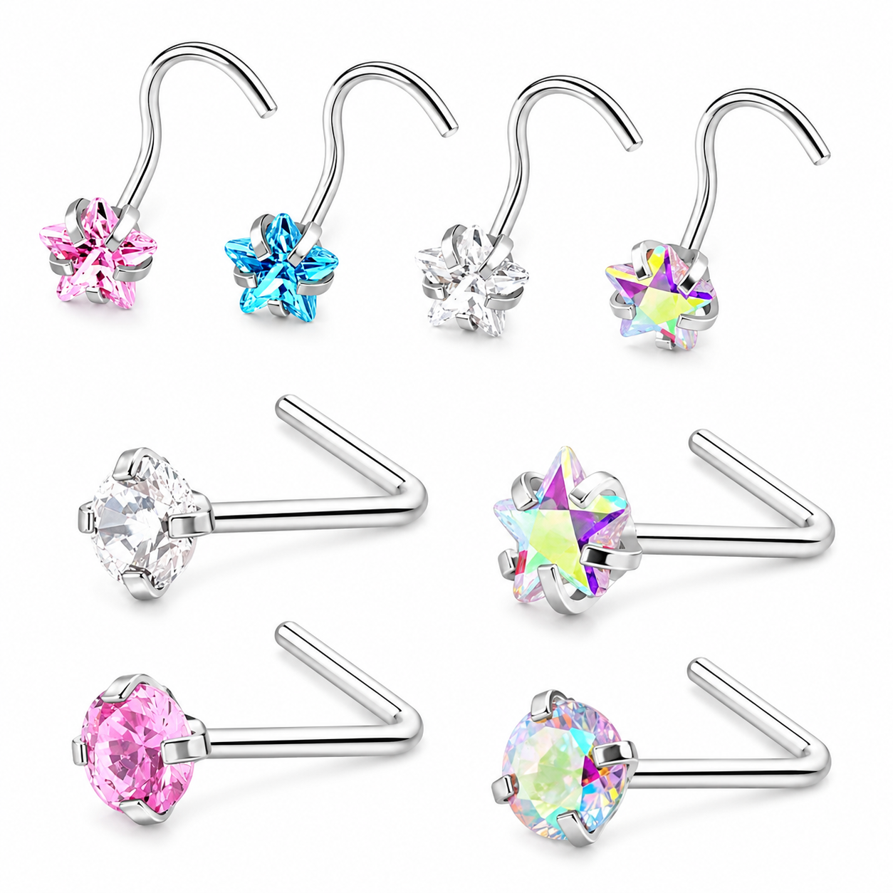 Nose Stud – Zircon Stainless Steel Piercing | Jewelé