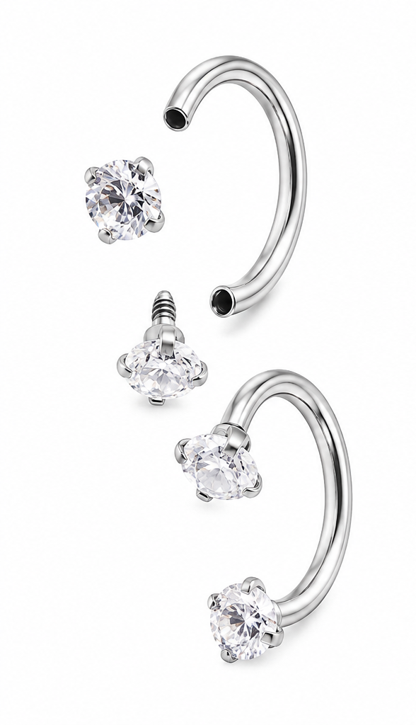 Nose Ring – 18K Diamond Horseshoe Stainless Steel | Jewelé