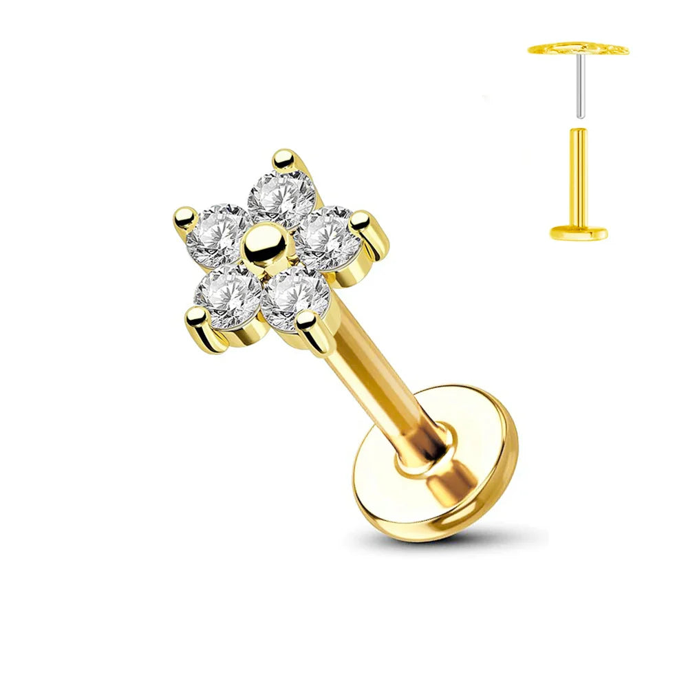 Nose Stud – Titanium Flower Piercing Jewelry | Jewelé