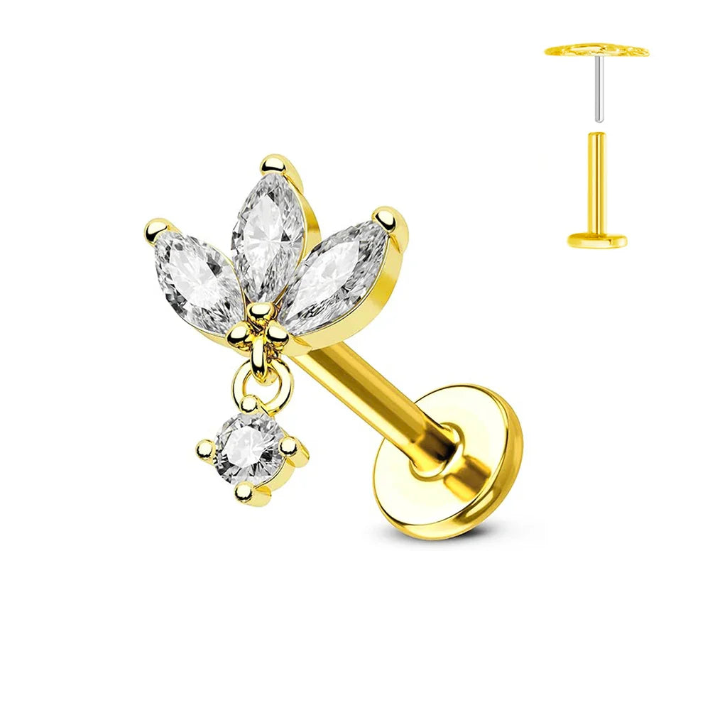 Nose Stud – Titanium Flower Piercing Jewelry | Jewelé