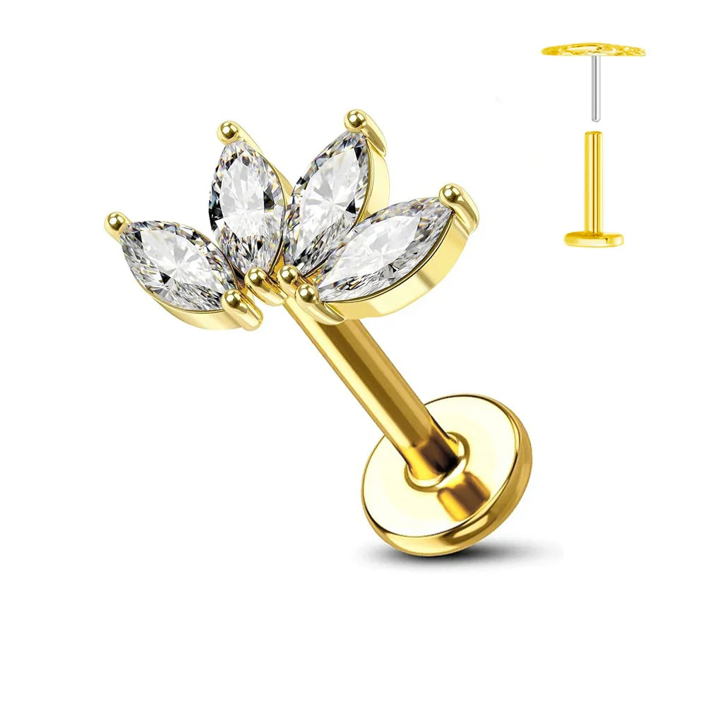 Nose Stud – Titanium Flower Piercing Jewelry | Jewelé
