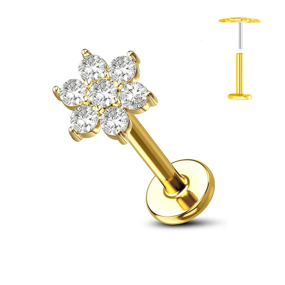Nose Stud – Titanium Flower Piercing Jewelry | Jewelé