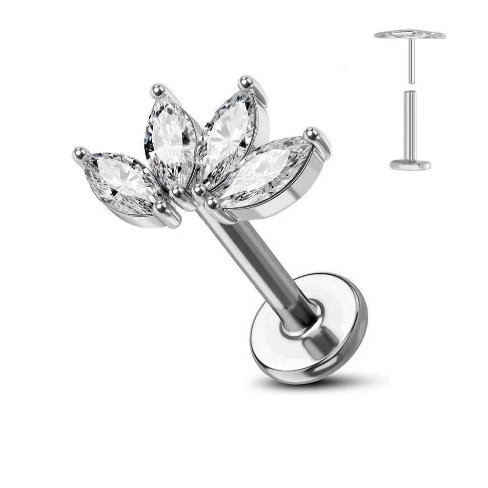 Nose Stud – Titanium Flower Piercing Jewelry | Jewelé
