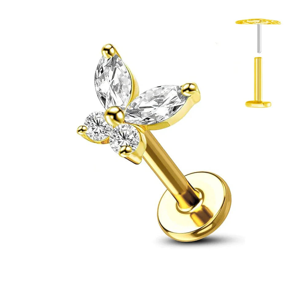 Nose Stud – Titanium Flower Piercing Jewelry | Jewelé