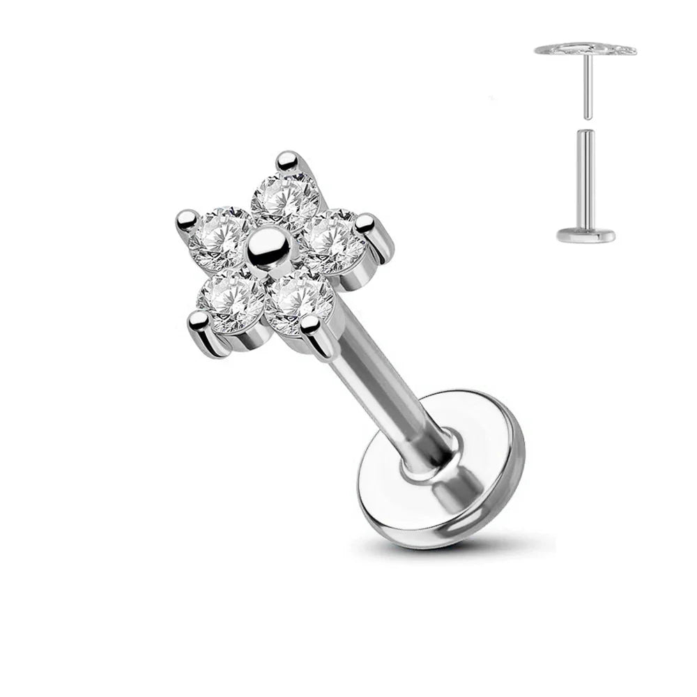 Nose Stud – Titanium Flower Piercing Jewelry | Jewelé