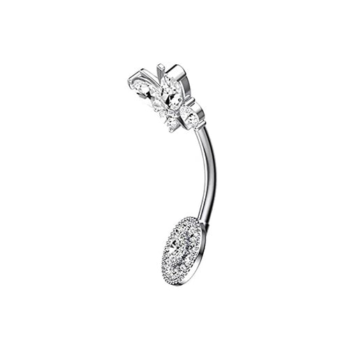 Belly Button Ring – CZ Butterfly 14G Navel Piercing | Jewelé