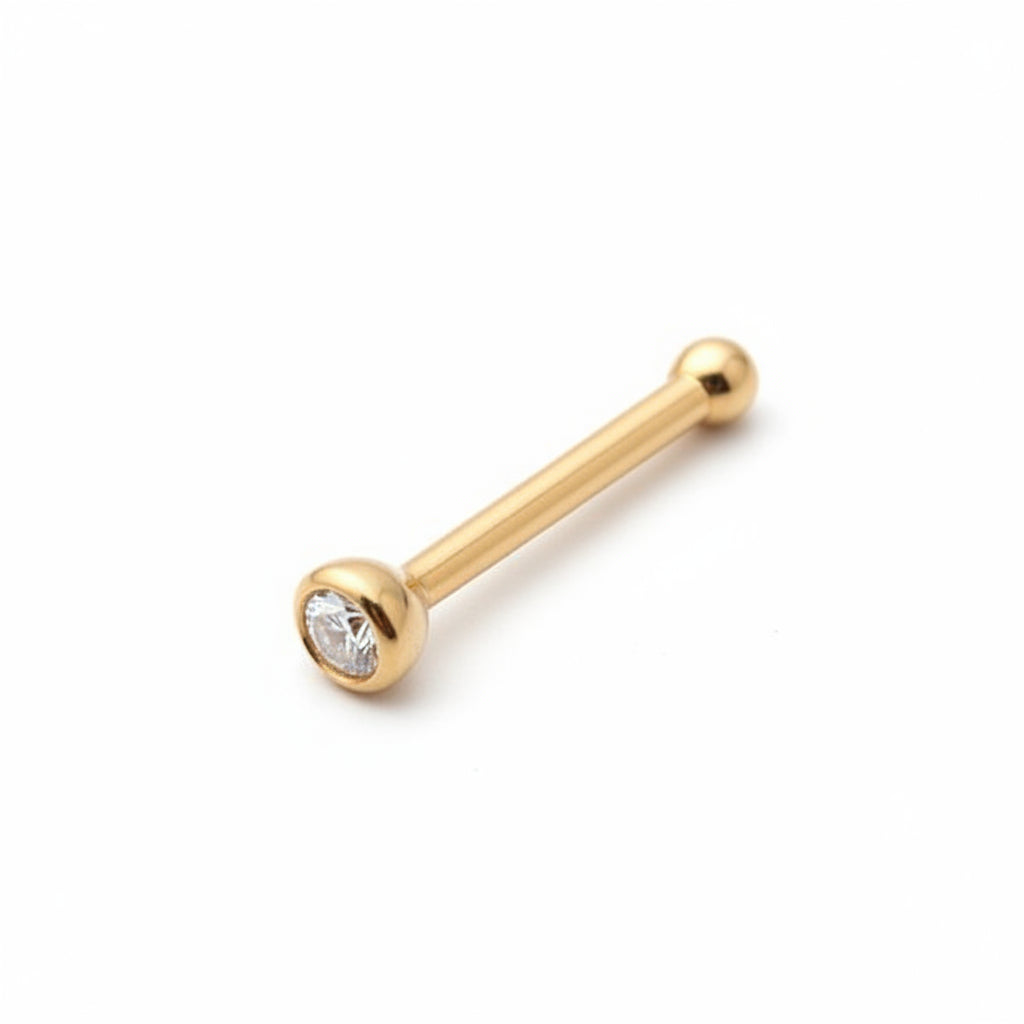 Nose Stud – 14K Gold CZ Nose Bone Ring | Jewelé
