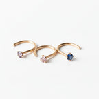 Nose Ring – 14K Yellow Gold Prong Gem Screw | Jewelé