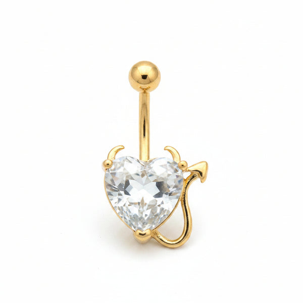 Belly Button Ring – Gold Devil Heart Navel Jewelry | Jewelé