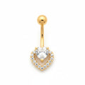 Belly Button Ring – Gold Glittering Heart Navel | Jewelé
