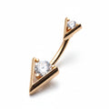 Belly Button Ring – Gold Jeweled Triangle Navel | Jewelé
