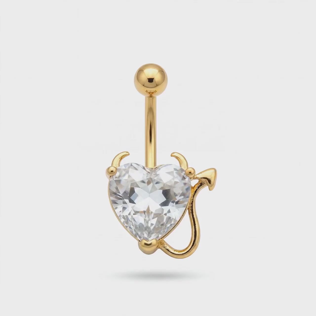 Belly Button Ring – Gold Devil Heart Navel Jewelry | Jewelé